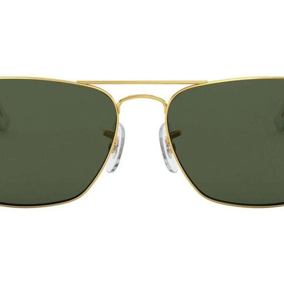 Ray-Ban Caravan Green Lenses Gold Frame Unisex Sunglasses RB3136 001-58 - Picture 10 of 10